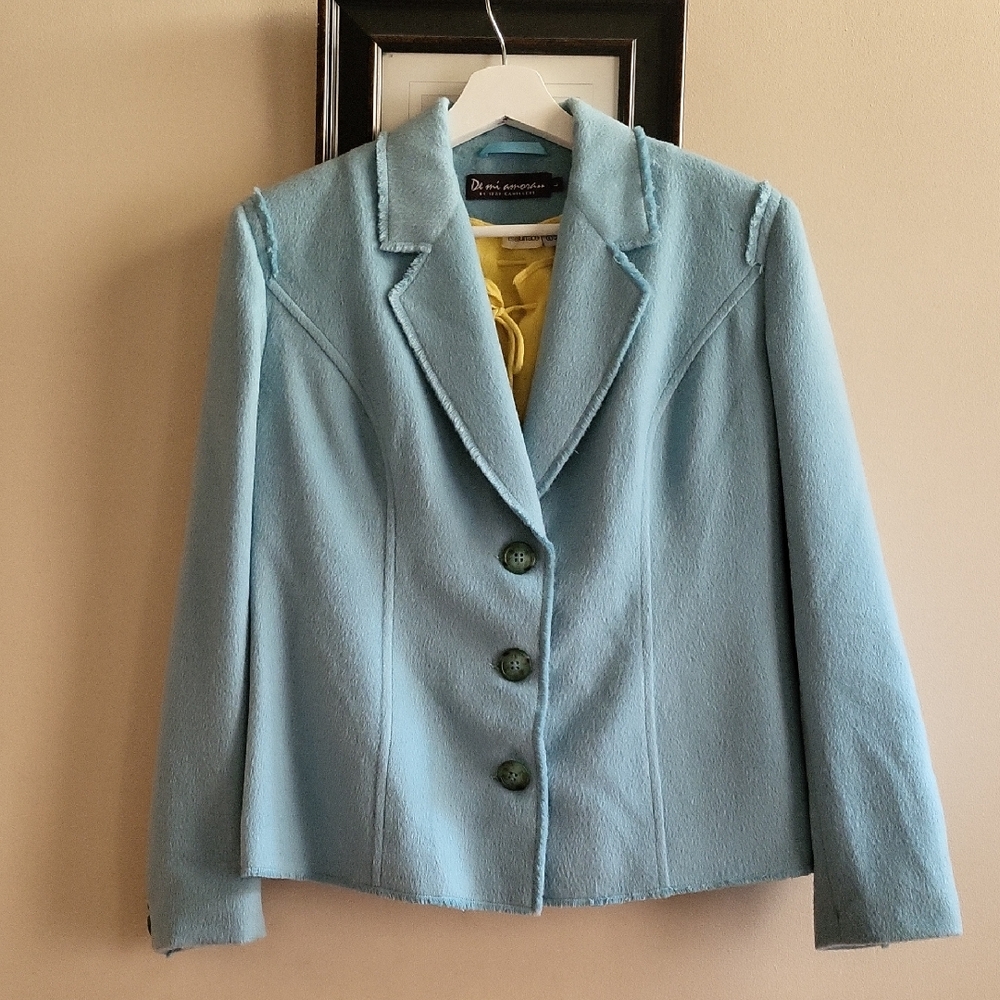 De Mi Amore by Izzy Camillery Baby Alpaca Single-Breasted Cropped Blazer